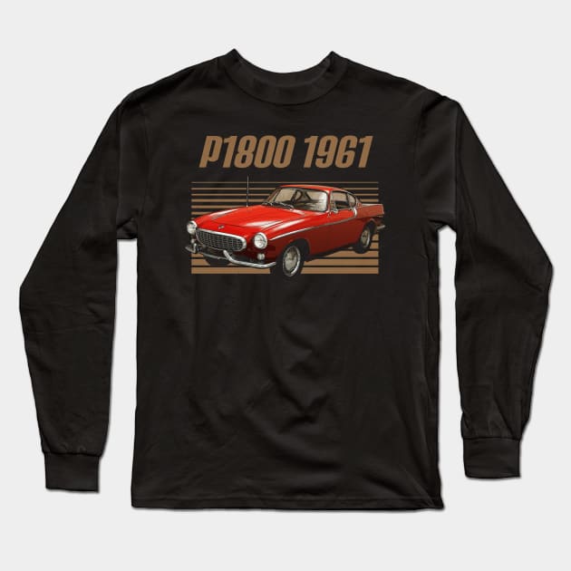 Volvo P1800 1961 Awesome Automobile Long Sleeve T-Shirt by NinaMcconnell